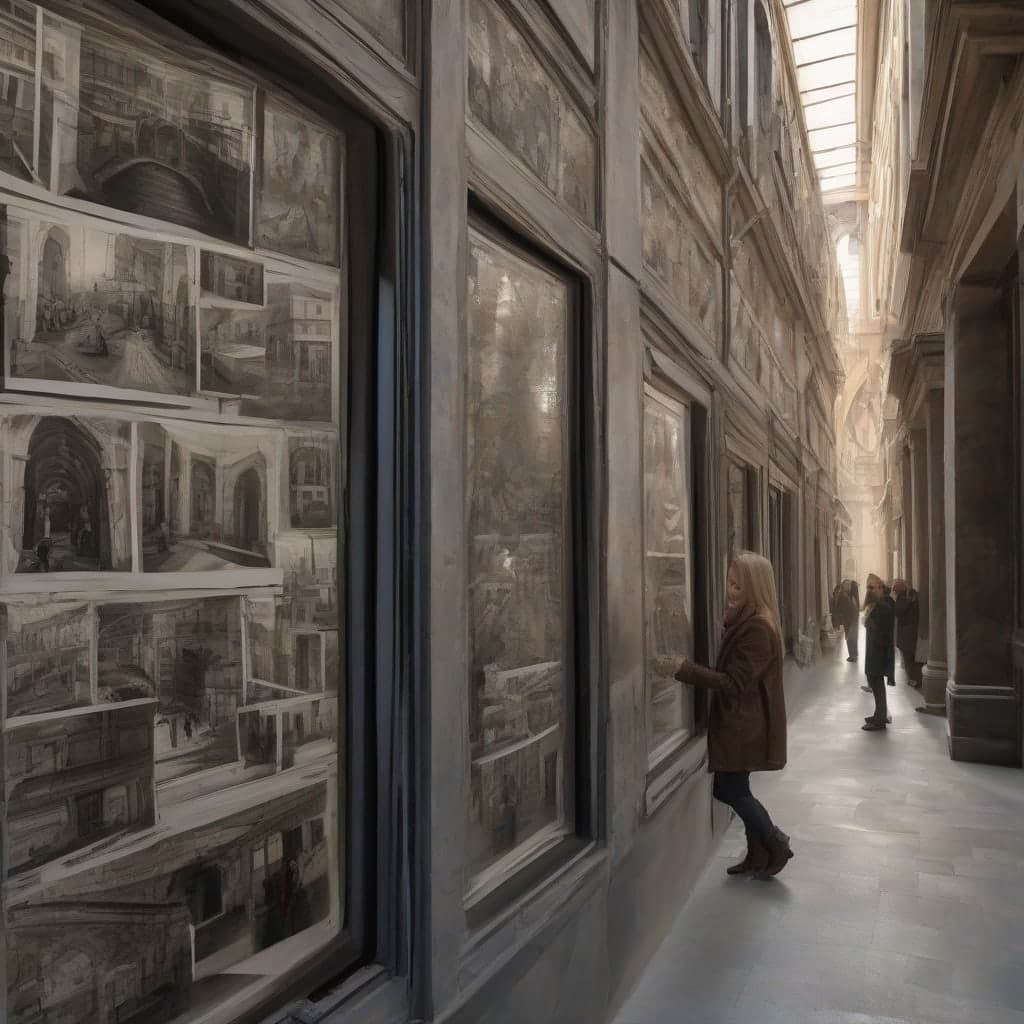 Whispers in the Urban Labyrinth by Aurora L. Rose - Featured artwork on One Day Museum Day #178