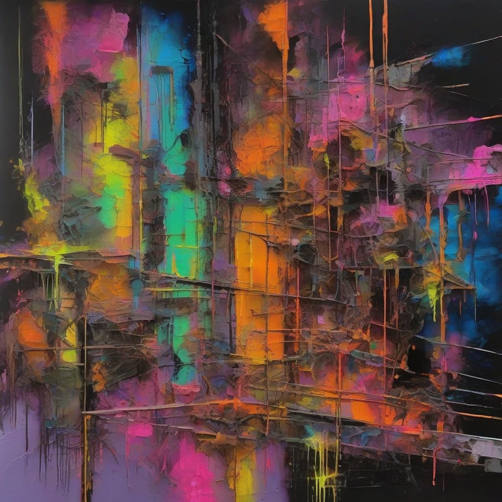Fractured Memories in Neon Hues